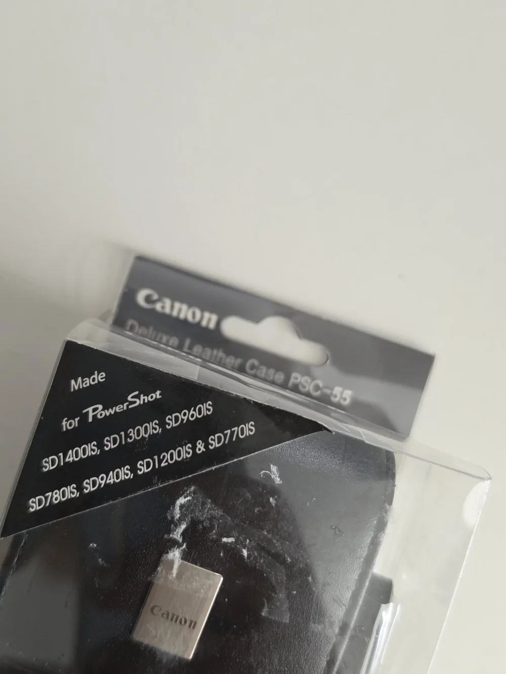 NIB Canon Deluxe Black Leather Camera Case PSC-55 with Wrist Strap